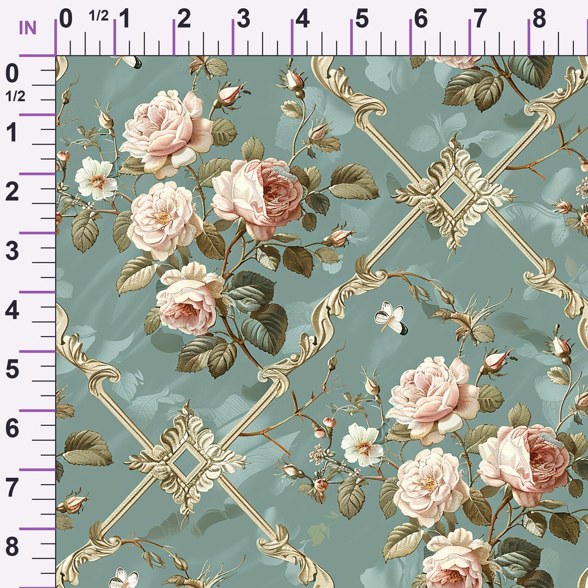 Heirloom Trellis Blooms Pattern 3 Minky Fabric