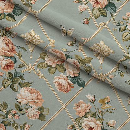 Heirloom Trellis Blooms Pattern 4 Minky Fabric