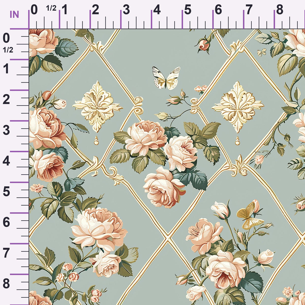 Heirloom Trellis Blooms Pattern 4 Minky Fabric