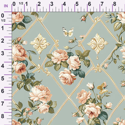 Heirloom Trellis Blooms Pattern 4 Minky Fabric