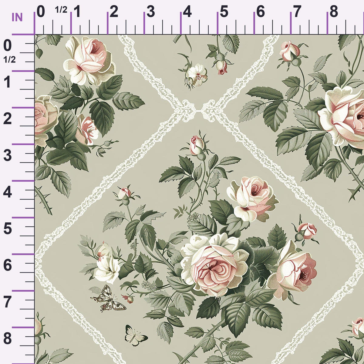 Heirloom Trellis Blooms Pattern 8 Minky Fabric