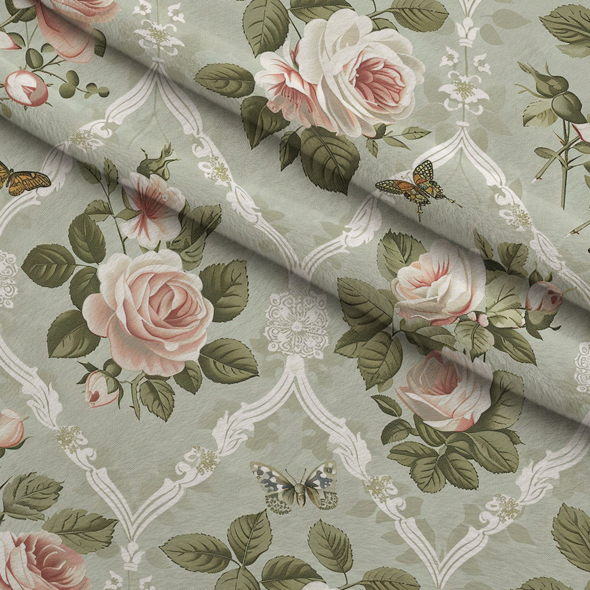Heirloom Trellis Blooms Pattern 9 Minky Fabric