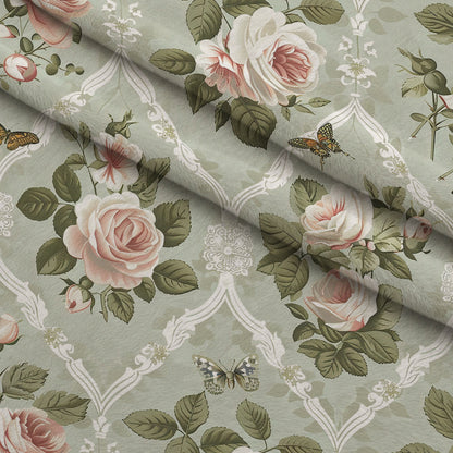 Heirloom Trellis Blooms Pattern 9 Minky Fabric