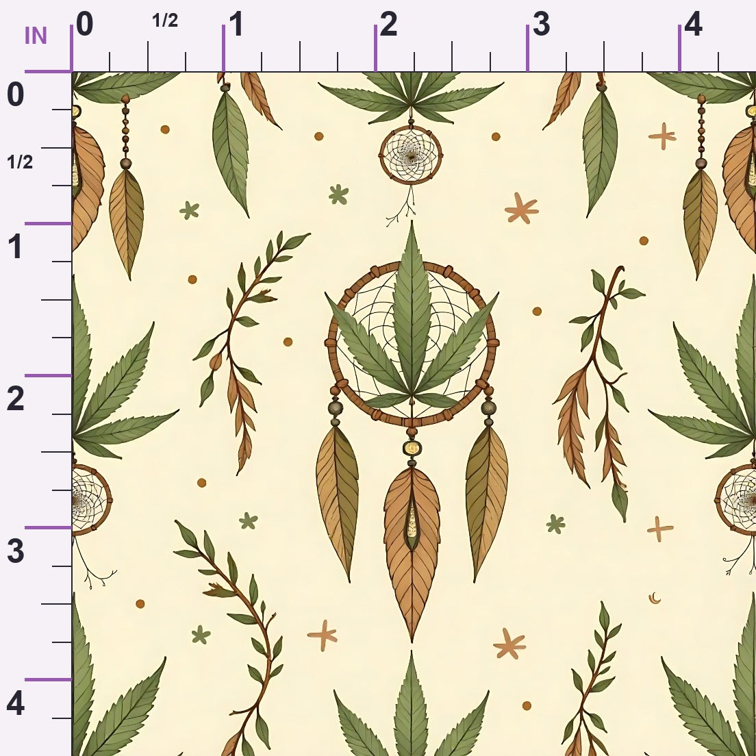 Hemp Dreamcatcher Pattern 6 Minky Fabric
