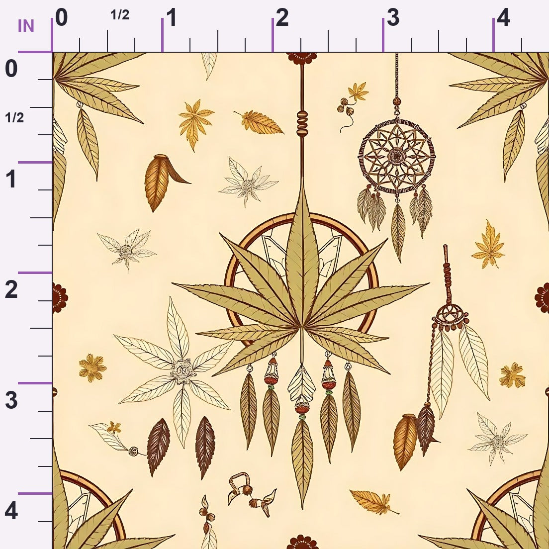 Hemp Dreamcatcher Pattern 8 Minky Fabric