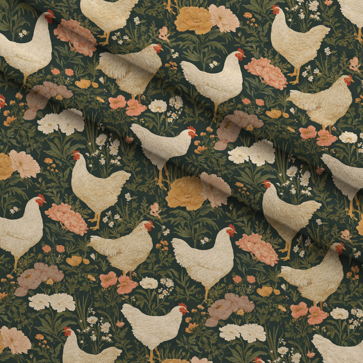 Henhouse Blooms Pattern 1 Minky Fabric