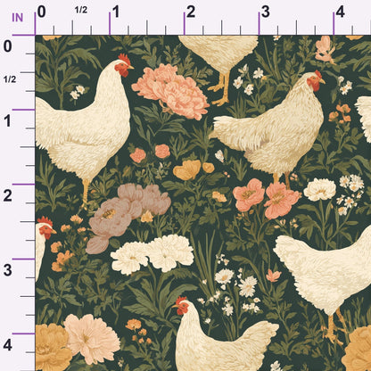Henhouse Blooms Pattern 1 Minky Fabric
