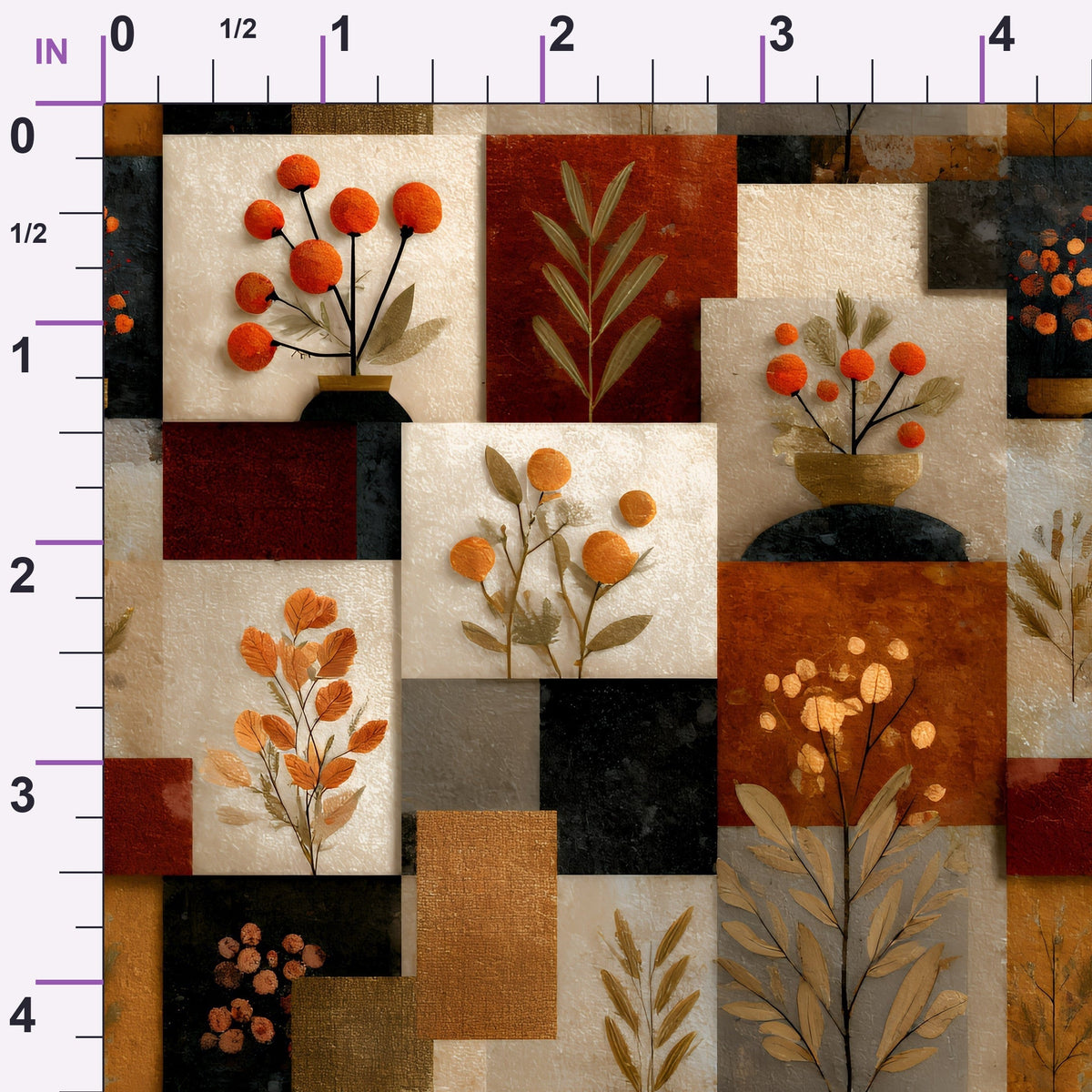 Herbarium Quilt Pattern 1 Minky Fabric