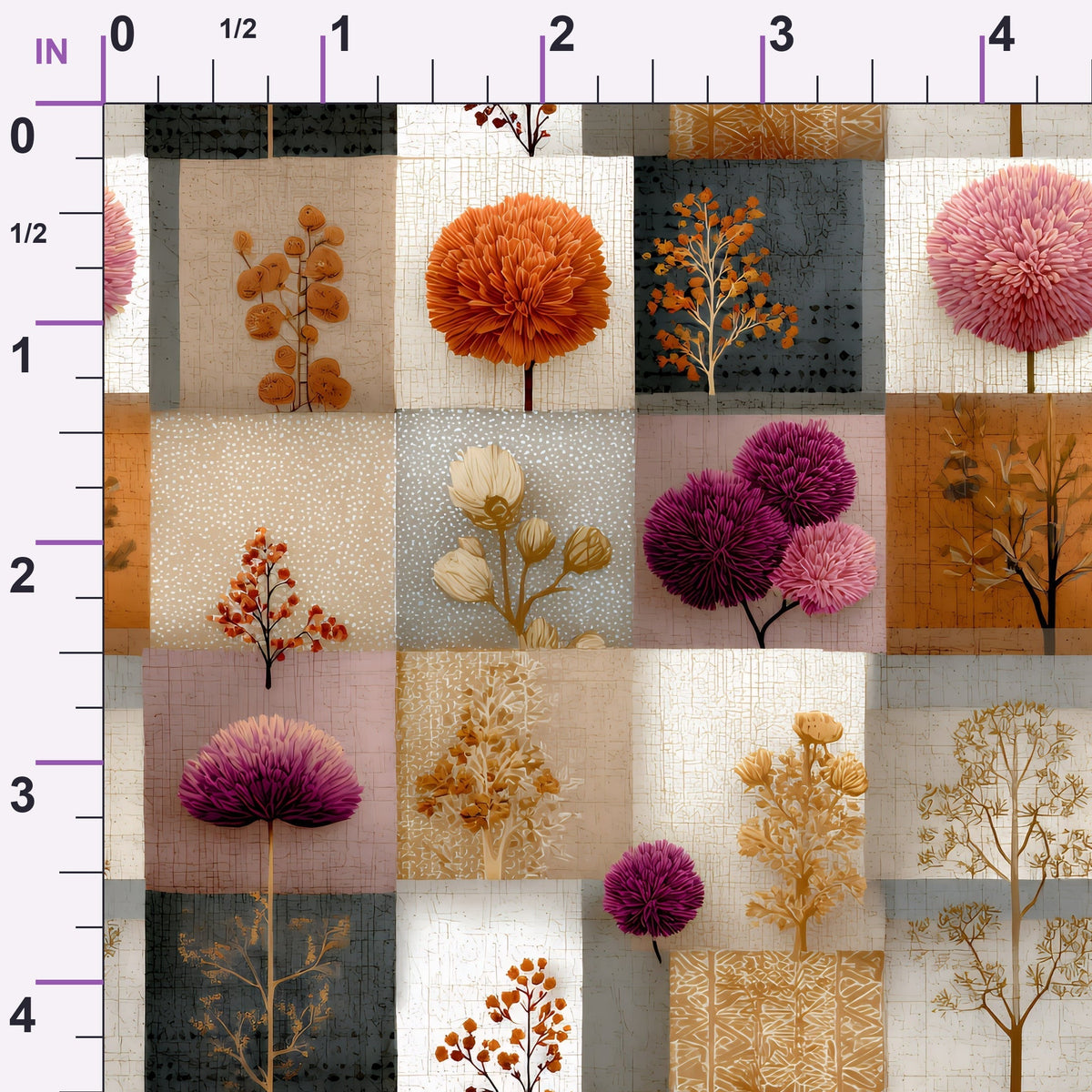 Herbarium Quilt Pattern 12 Minky Fabric