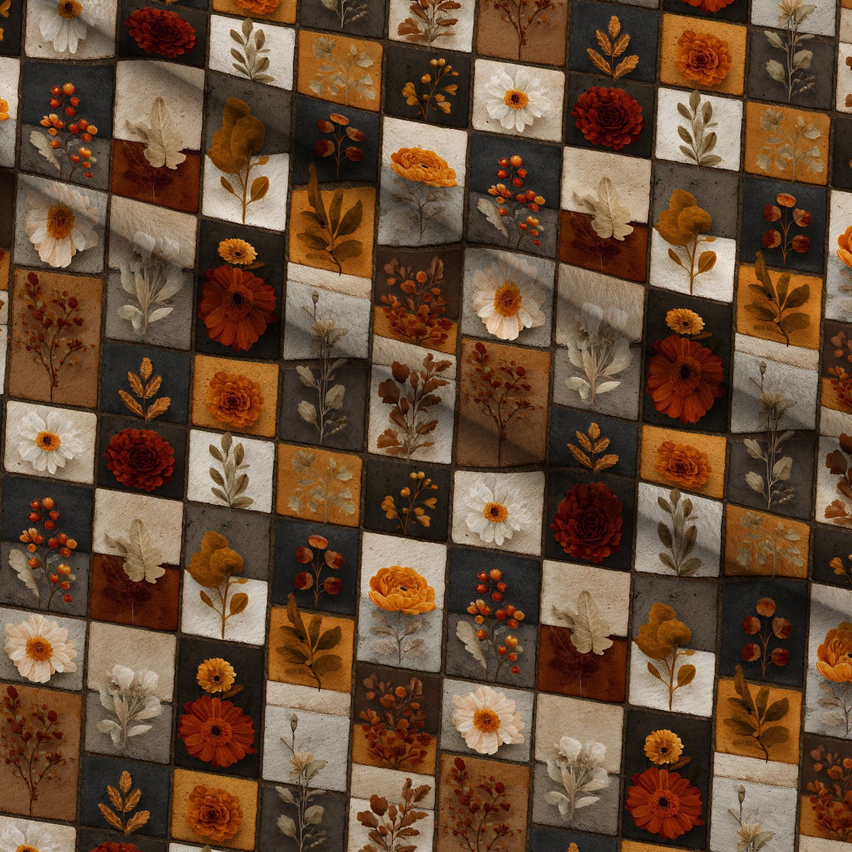 Herbarium Quilt Pattern 3 Minky Fabric
