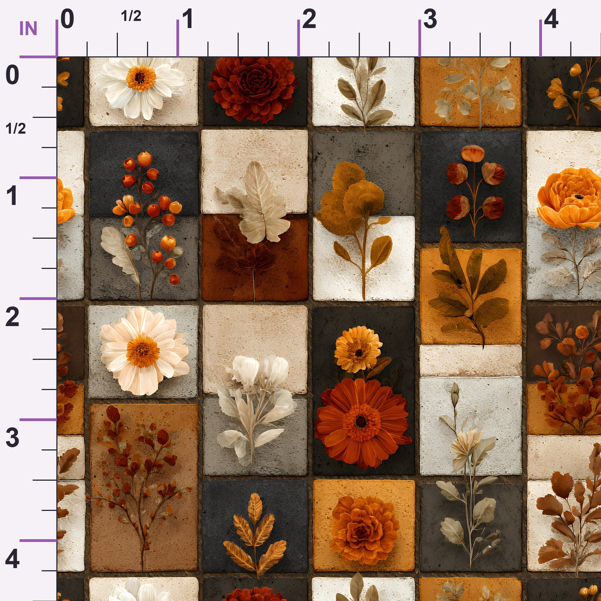 Herbarium Quilt Pattern 3 Minky Fabric