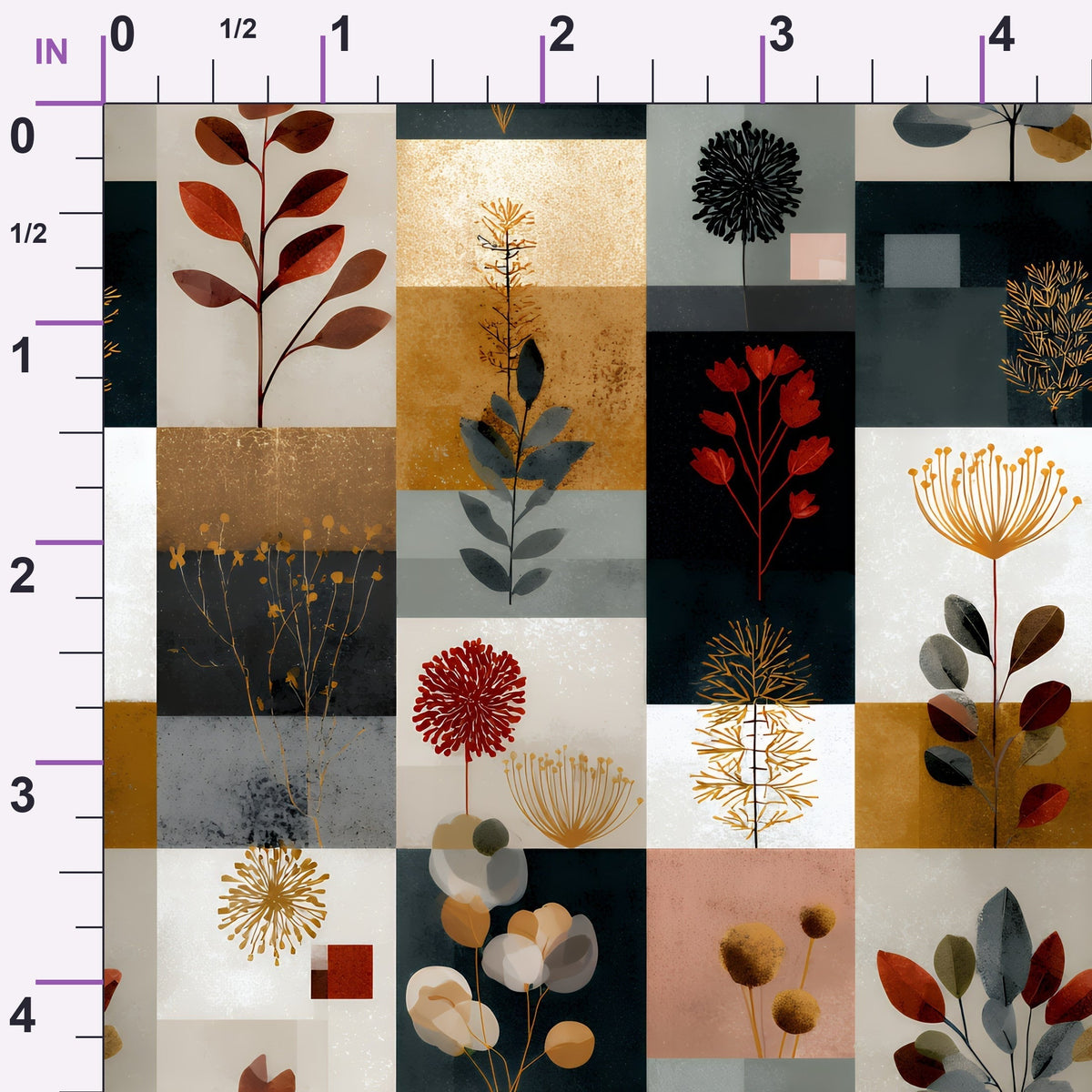 Herbarium Quilt Pattern 8 Minky Fabric