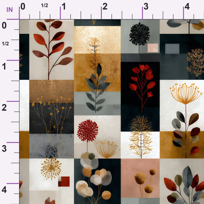 Herbarium Quilt Pattern 8 Minky Fabric