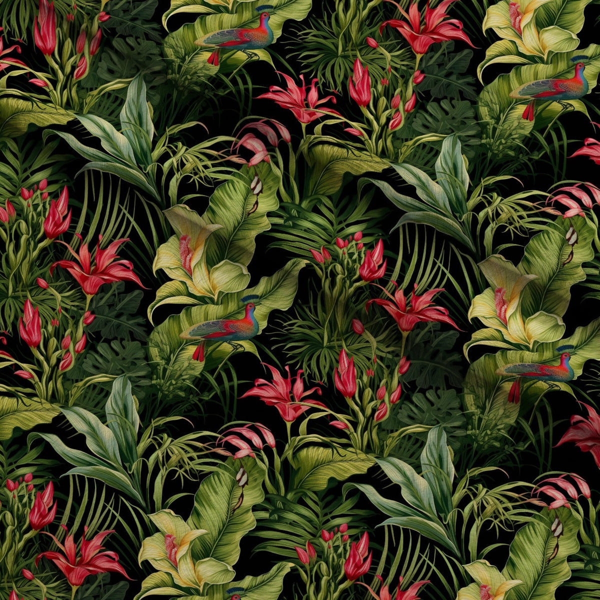 Hibiscus Paradise Pattern 1 Minky Fabric