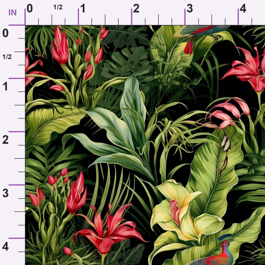 Hibiscus Paradise Pattern 1 Minky Fabric