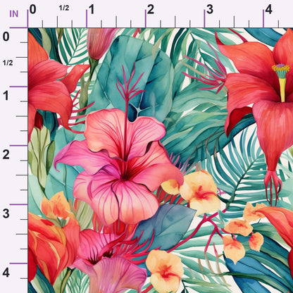 Hibiscus Paradise Pattern 10 Minky Fabric