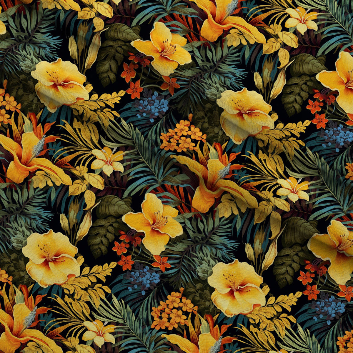 Hibiscus Paradise Pattern 3 Minky Fabric