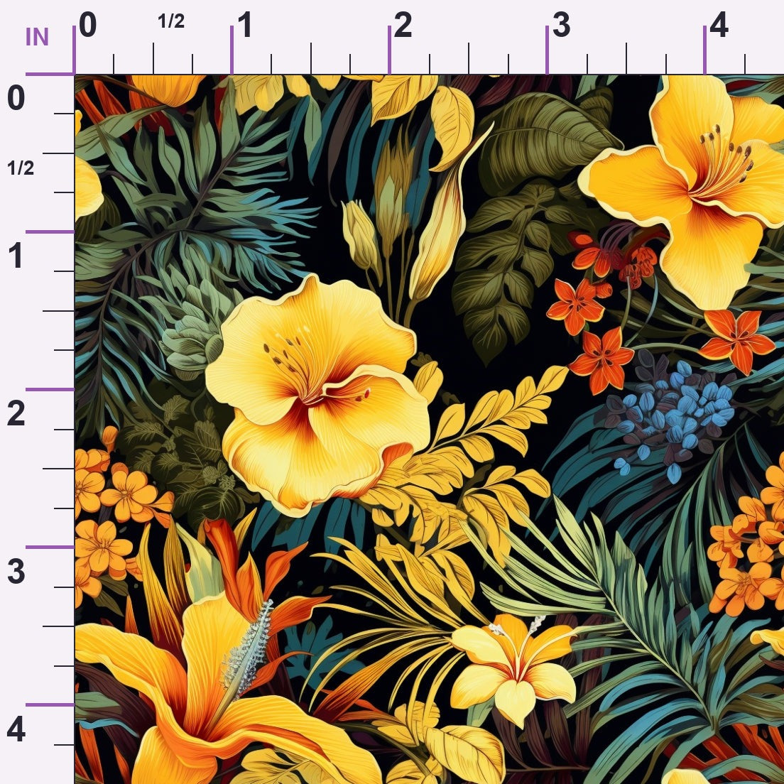 Hibiscus Paradise Pattern 3 Minky Fabric