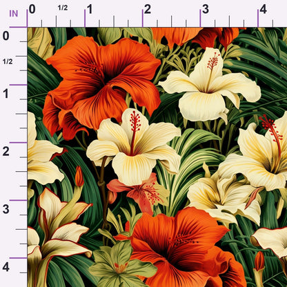 Hibiscus Paradise Pattern 4 Minky Fabric