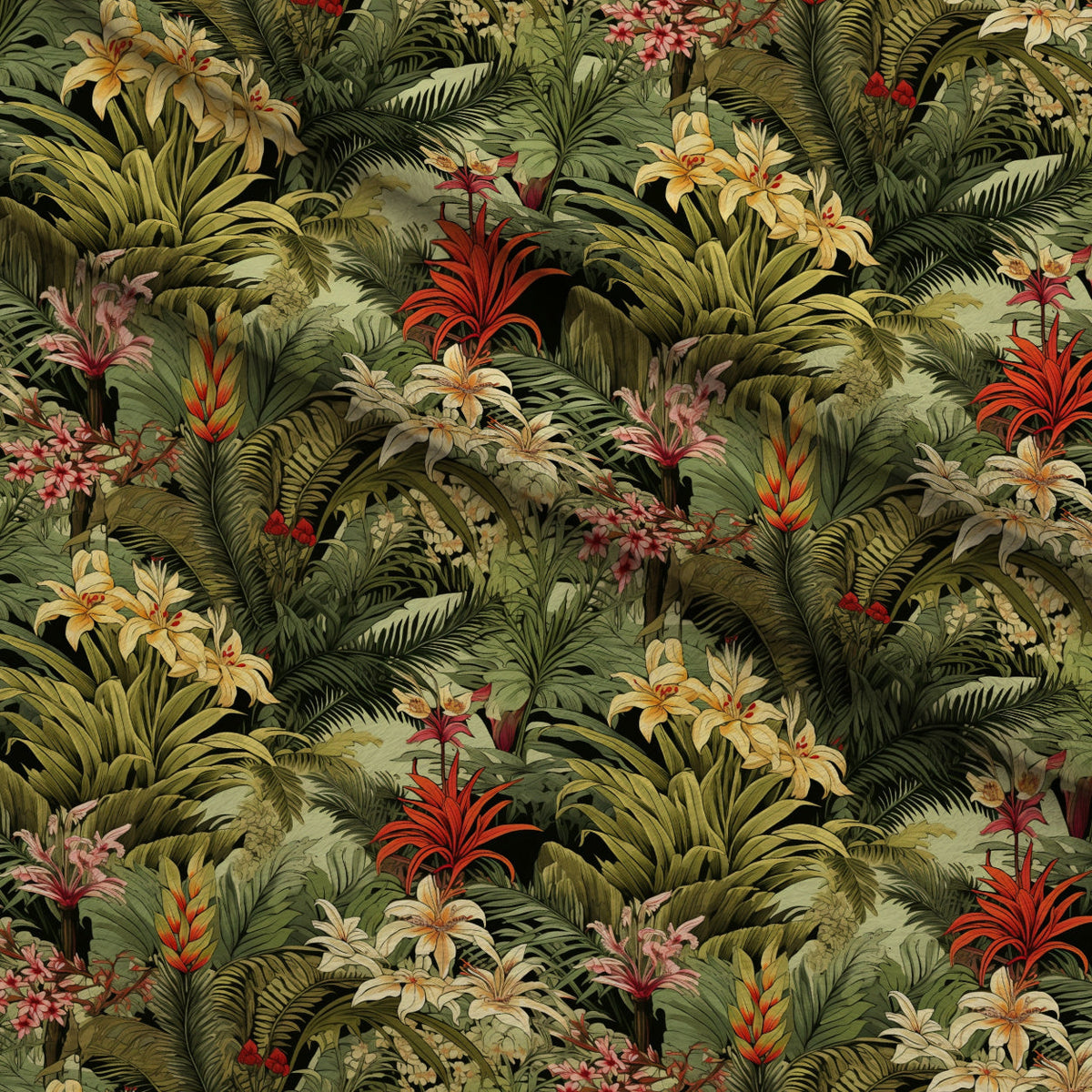 Hibiscus Paradise Pattern 5 Minky Fabric