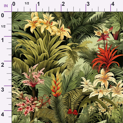 Hibiscus Paradise Pattern 5 Minky Fabric