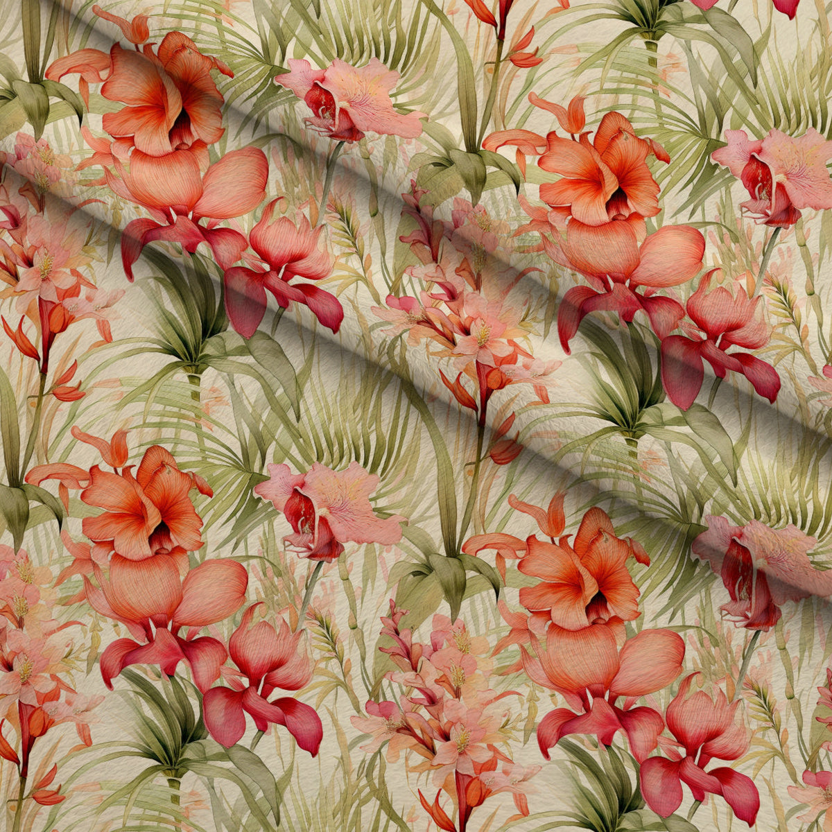 Hibiscus Paradise Pattern 7 Minky Fabric