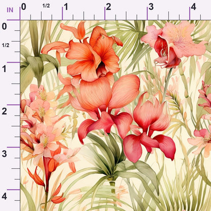 Hibiscus Paradise Pattern 7 Minky Fabric