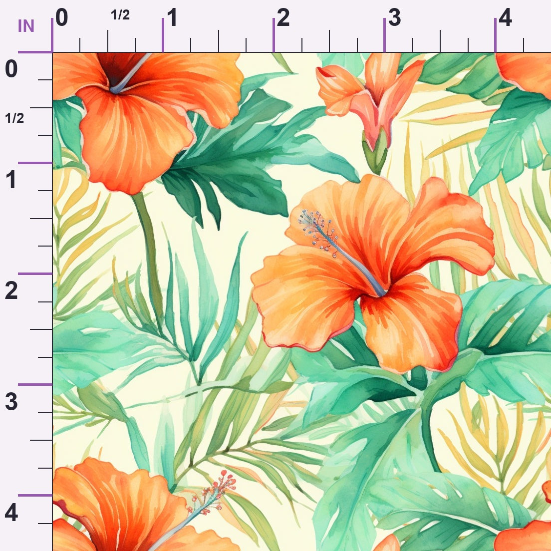 Hibiscus Paradise Pattern 8 Minky Fabric