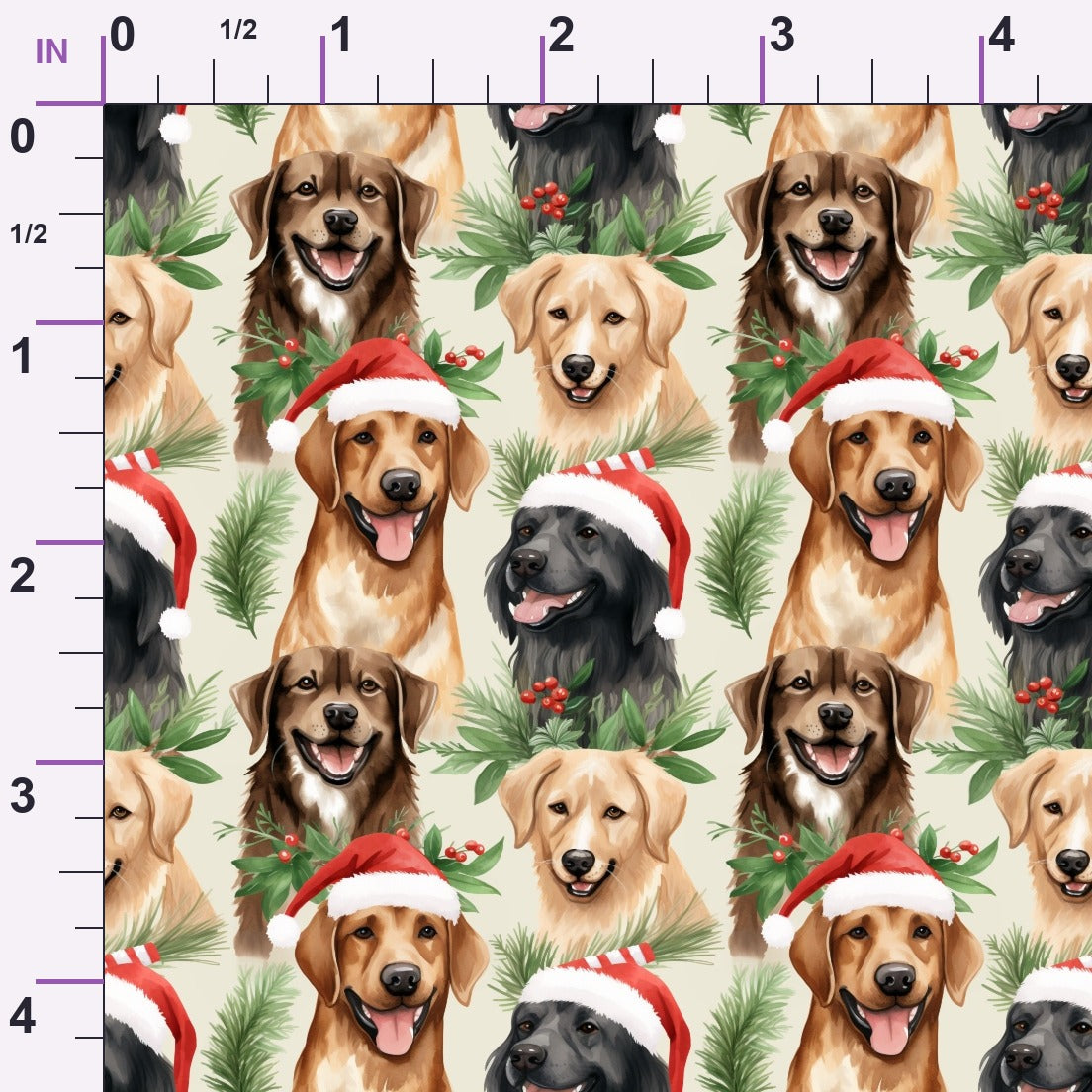 Holiday Pups Pattern 1 Minky Fabric