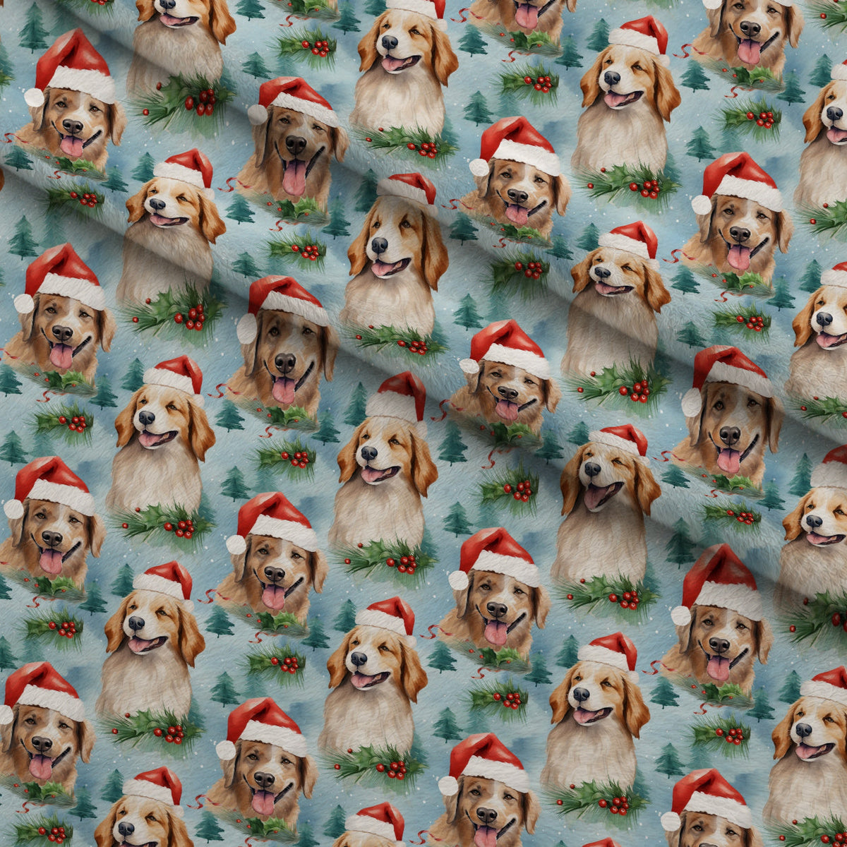 Holiday Pups Pattern 2 Minky Fabric