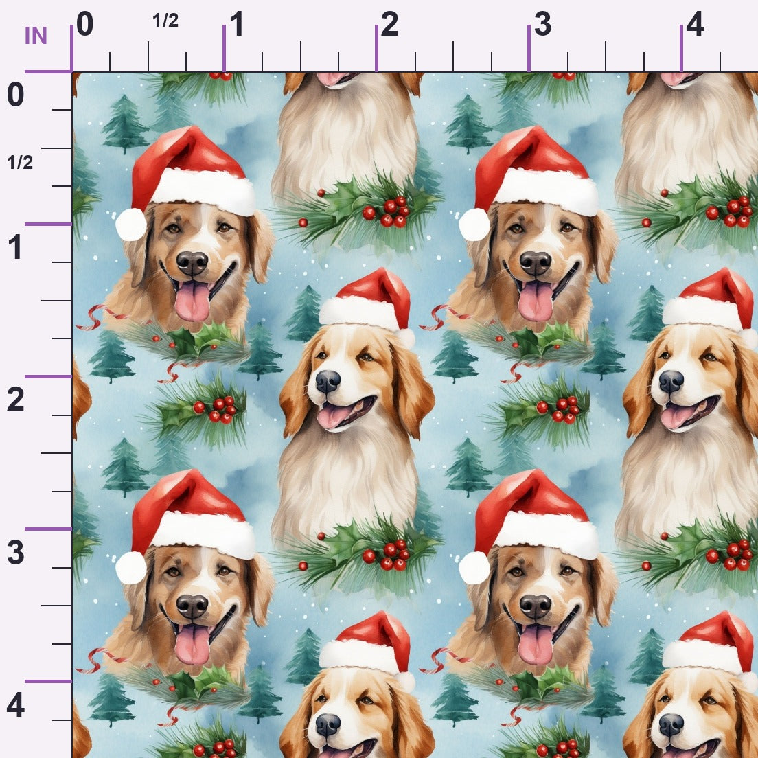 Holiday Pups Pattern 2 Minky Fabric