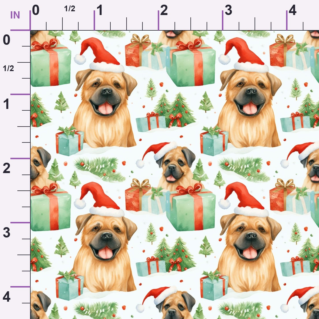 Holiday Pups Pattern 4 Minky Fabric