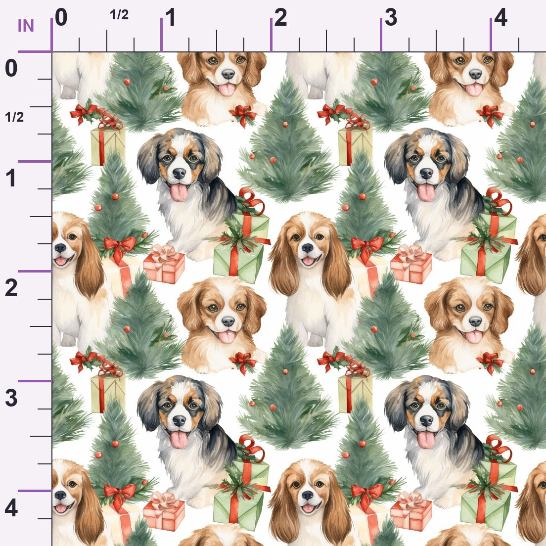 Holiday Pups Pattern 5 Minky Fabric