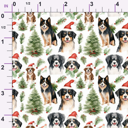 Holiday Pups Pattern 7 Minky Fabric