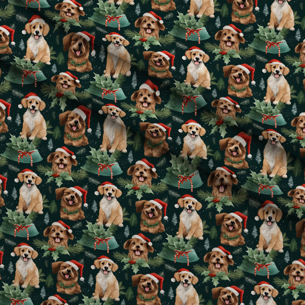 Holiday Pups Pattern 9 Minky Fabric