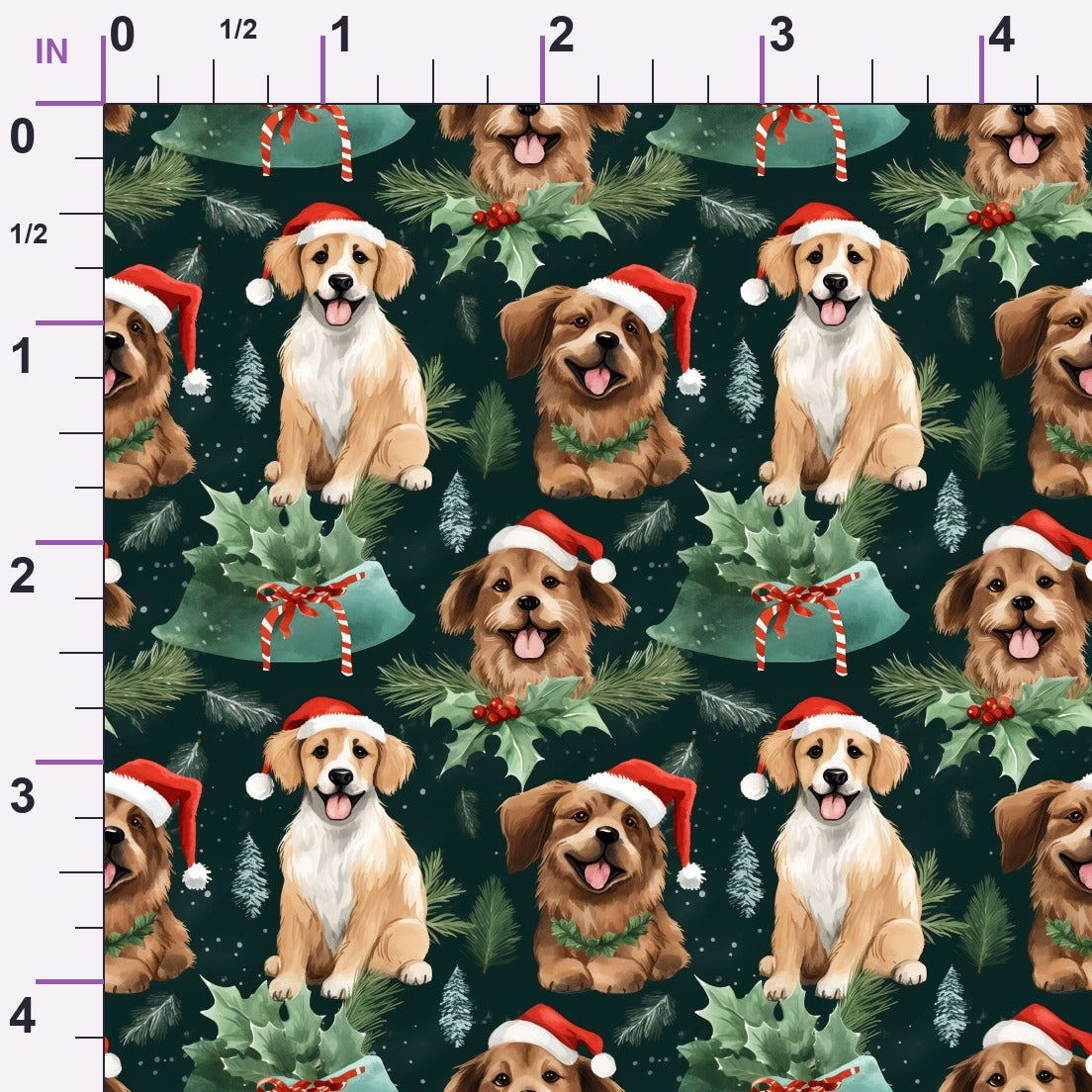 Holiday Pups Pattern 9 Minky Fabric