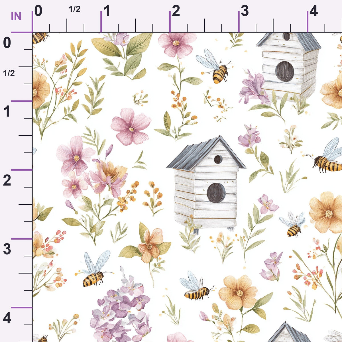 Honey Hive Garden Pattern 1 Minky Fabric