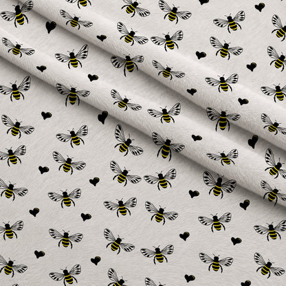 Honeybee Hearts Pattern 1 Minky Fabric