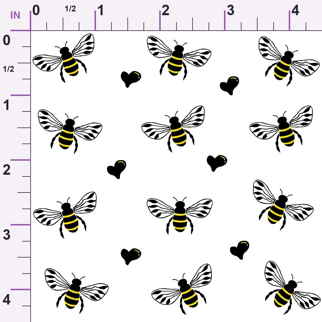Honeybee Hearts Pattern 1 Minky Fabric