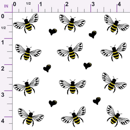 Honeybee Hearts Pattern 1 Minky Fabric