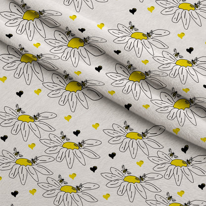 Honeybee Hearts Pattern 14 Minky Fabric