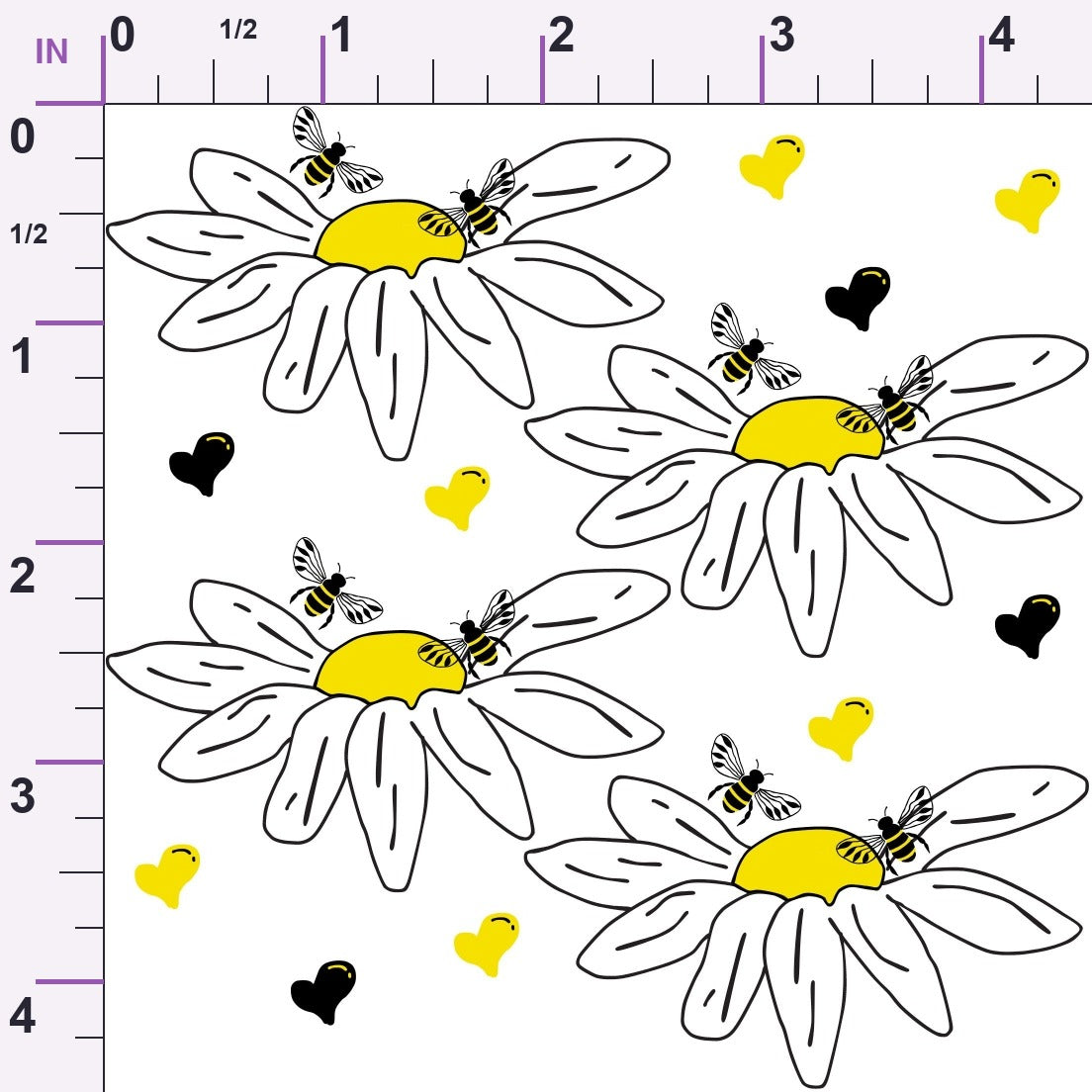 Honeybee Hearts Pattern 14 Minky Fabric