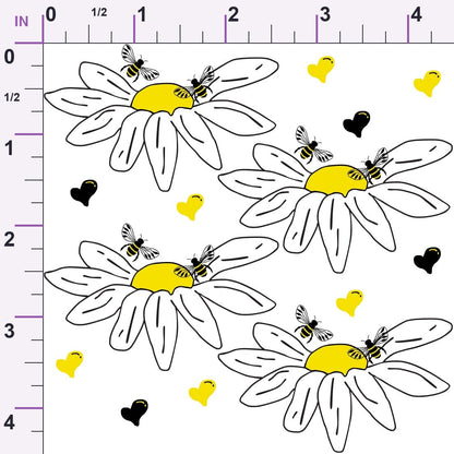 Honeybee Hearts Pattern 14 Minky Fabric