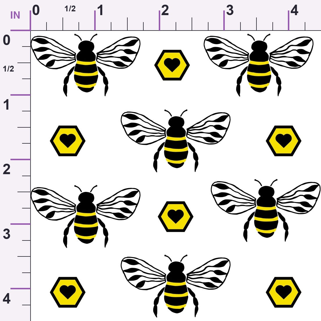 Honeybee Hearts Pattern 2 Minky Fabric