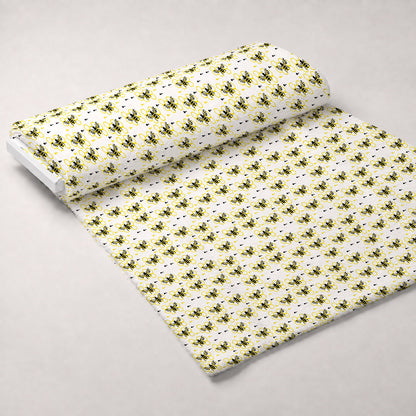 Honeybee Hearts Pattern 3 Minky Fabric
