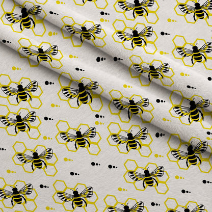 Honeybee Hearts Pattern 3 Minky Fabric