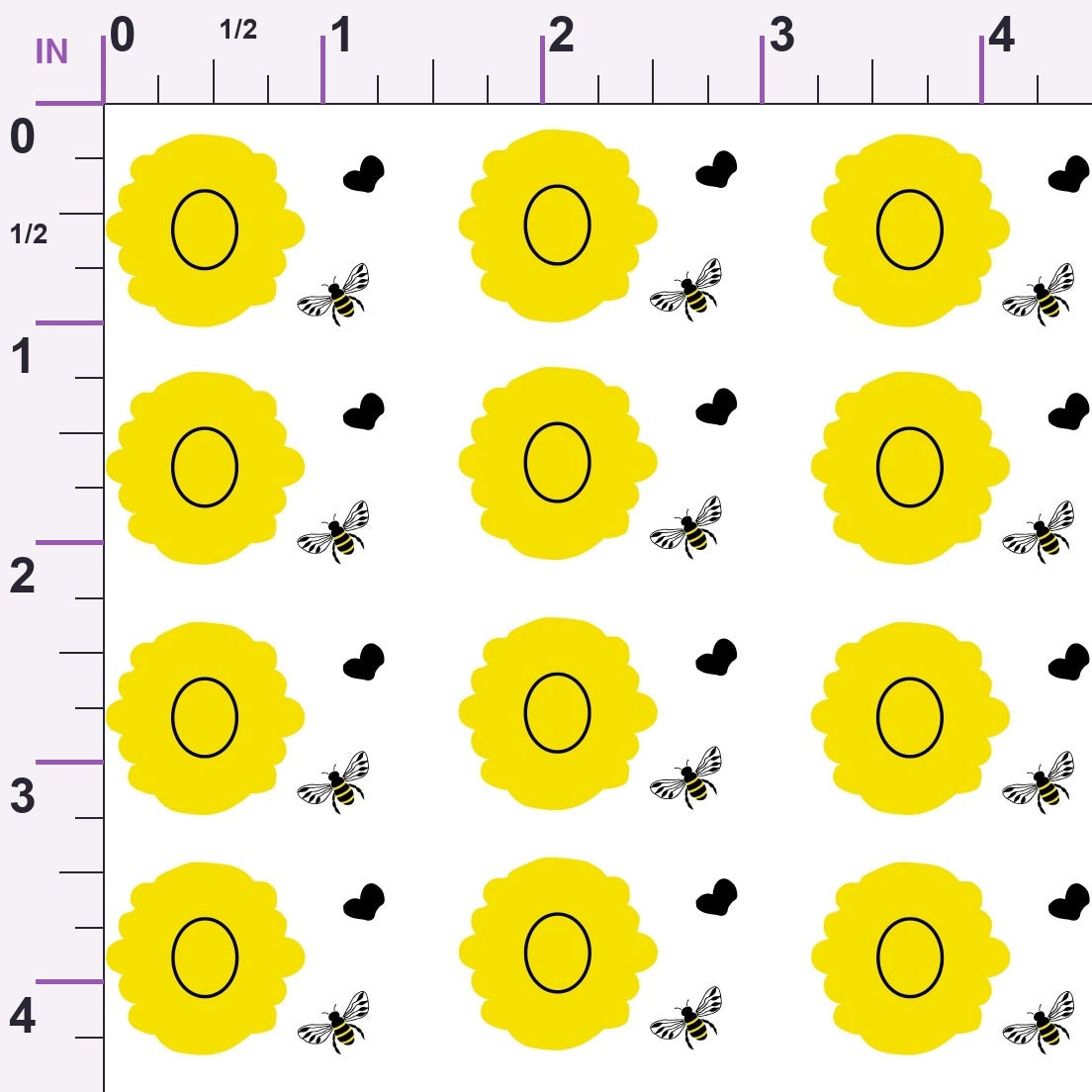 Honeybee Hearts Pattern 4 Minky Fabric