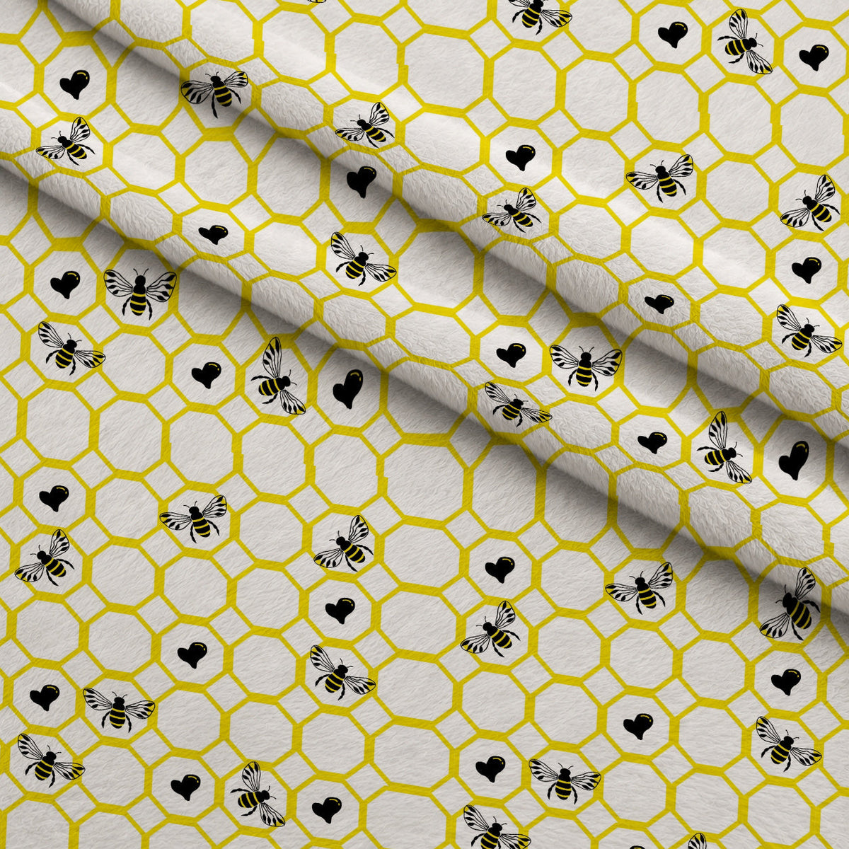 Honeybee Hearts Pattern 5 Minky Fabric