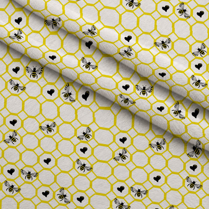 Honeybee Hearts Pattern 5 Minky Fabric