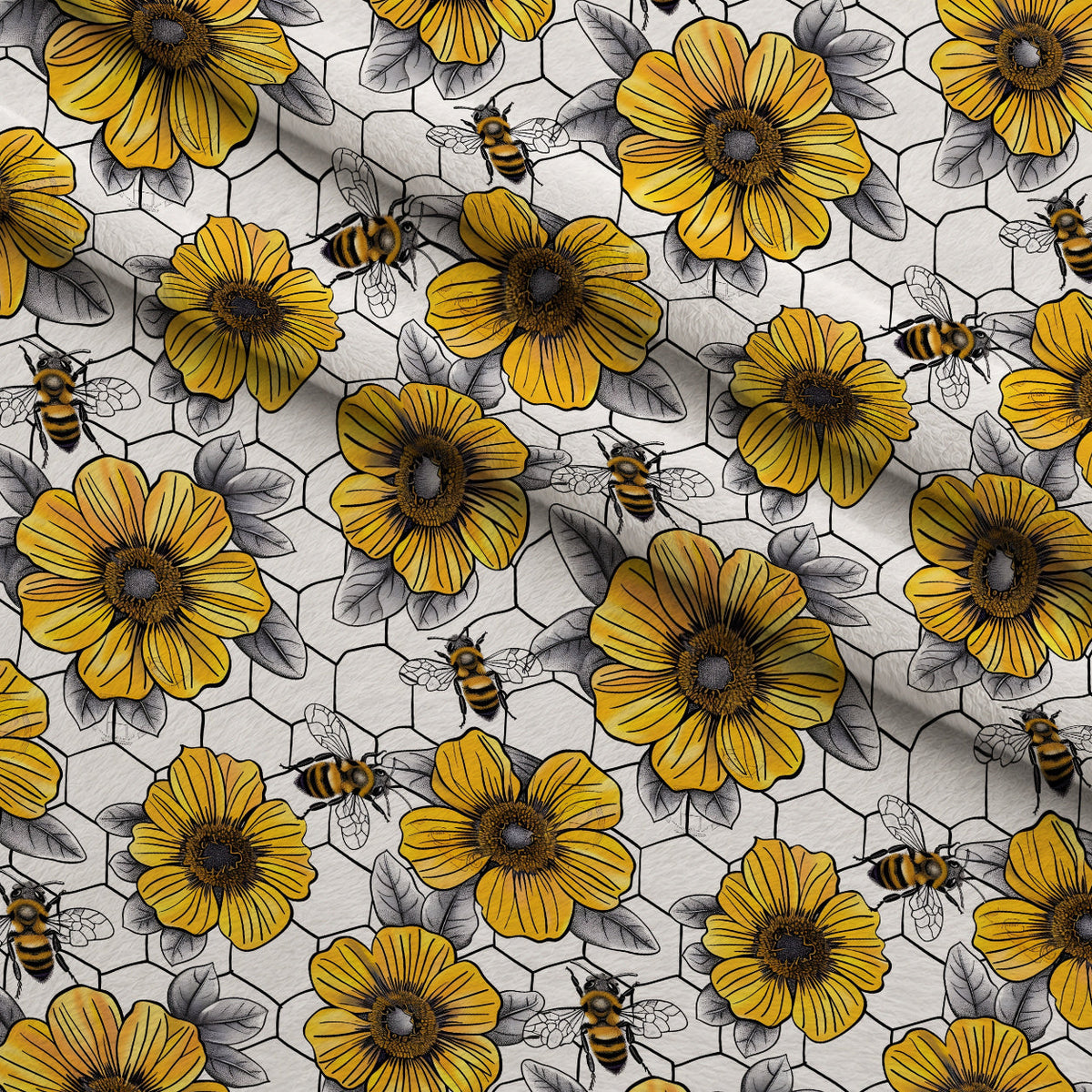 Honeycomb Blooms Pattern 1 Minky Fabric